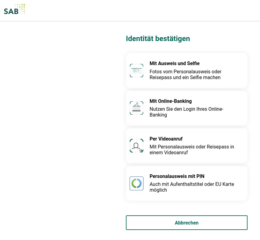 Authentifizierungs-Möglichkeiten via SAB/Verimi

jede davon ist eine absolute Zumutung

Keine der getesteten funktionierte auch nur annähernd - einige sollte keiner jemals ausfüllen, weil man solche Daten NIEMANDEM gibt.