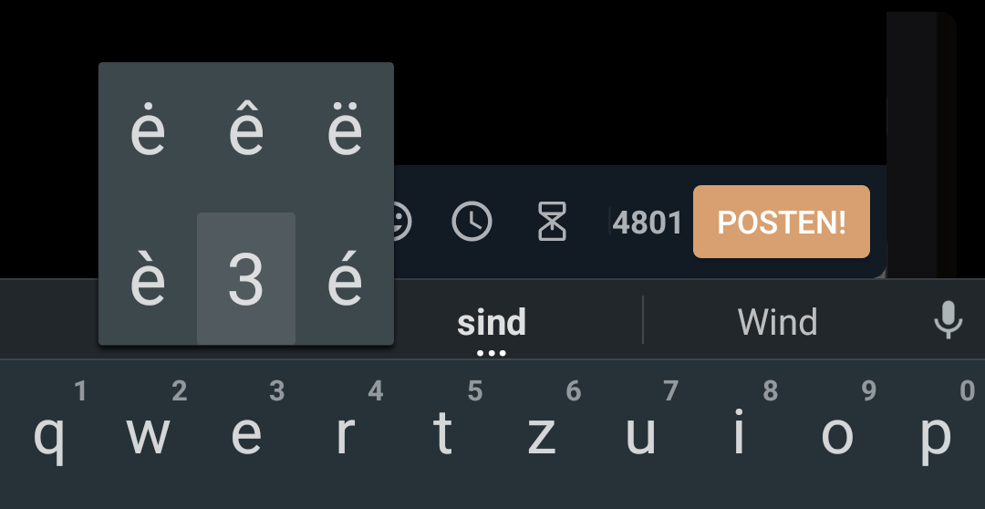 bei allen Zahlen außer 7 und 9 ist die Zahl aber default
schätze keiner will jemals ë oder 9 verwenden? bei allen Zahlen außer 7 und 9 ist die Zahl aber default
schätze keiner will jemals ë oder 9 verwenden?