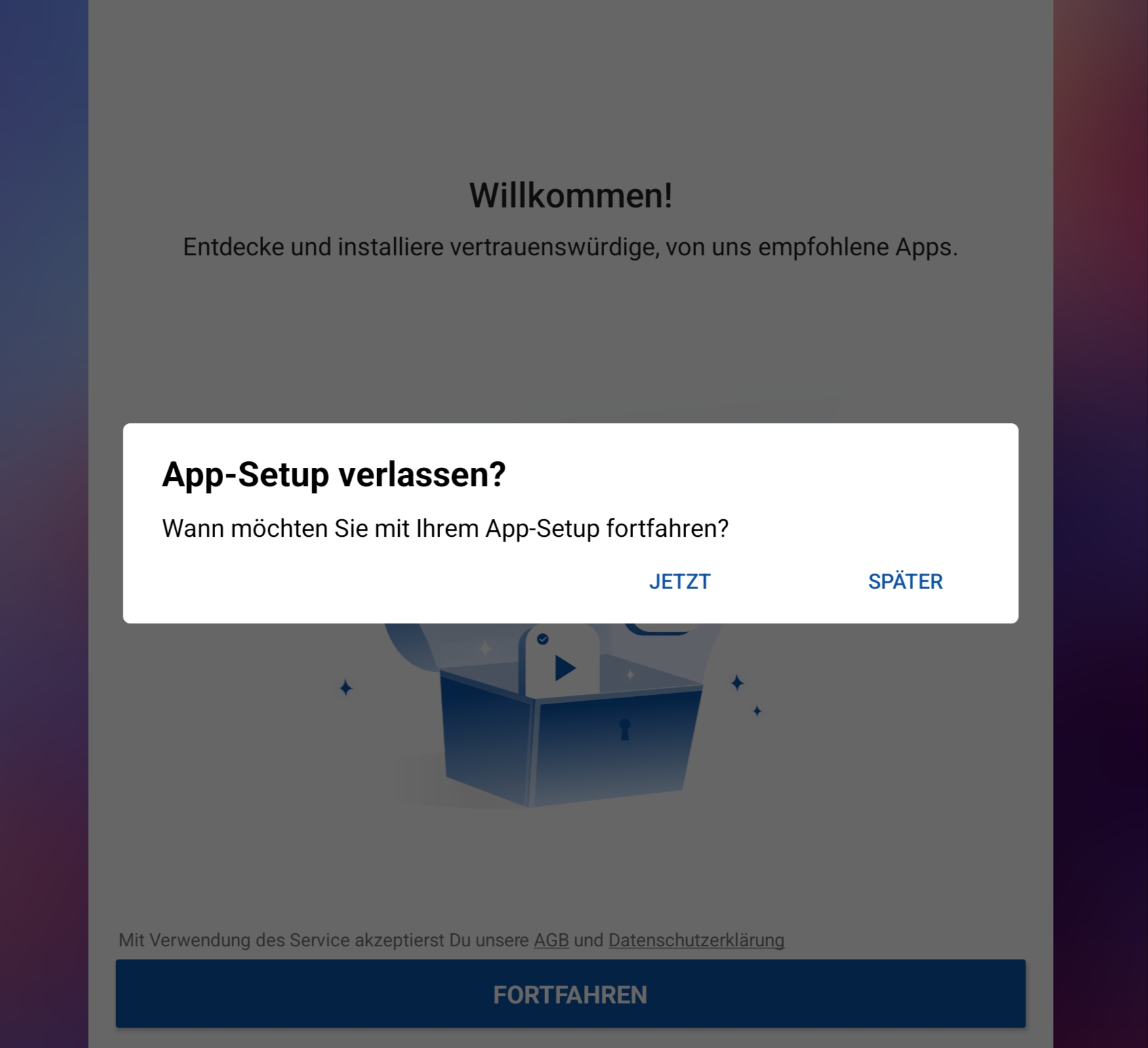 Pop-up auf einem Lenovo-Tablet, welches nach Betriebssystem-Update jetzt zusätzlich "empfohlene" Software installieren will.
Nichts davon sollte man installieren.
Die Antworten auf den Buttons lauten "jetzt" und "später" Pop-up auf einem Lenovo-Tablet, welches nach Betriebssystem-Update jetzt zusätzlich "empfohlene" Software installieren will.
Nichts davon sollte man installieren.
Die Antworten auf den Buttons lauten "jetzt" und "später"