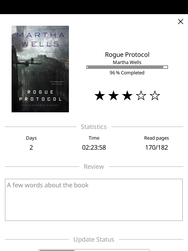 book status screen
finished after 2h 24m
3 of 5 stars book status screen
finished after 2h 24m
3 of 5 stars