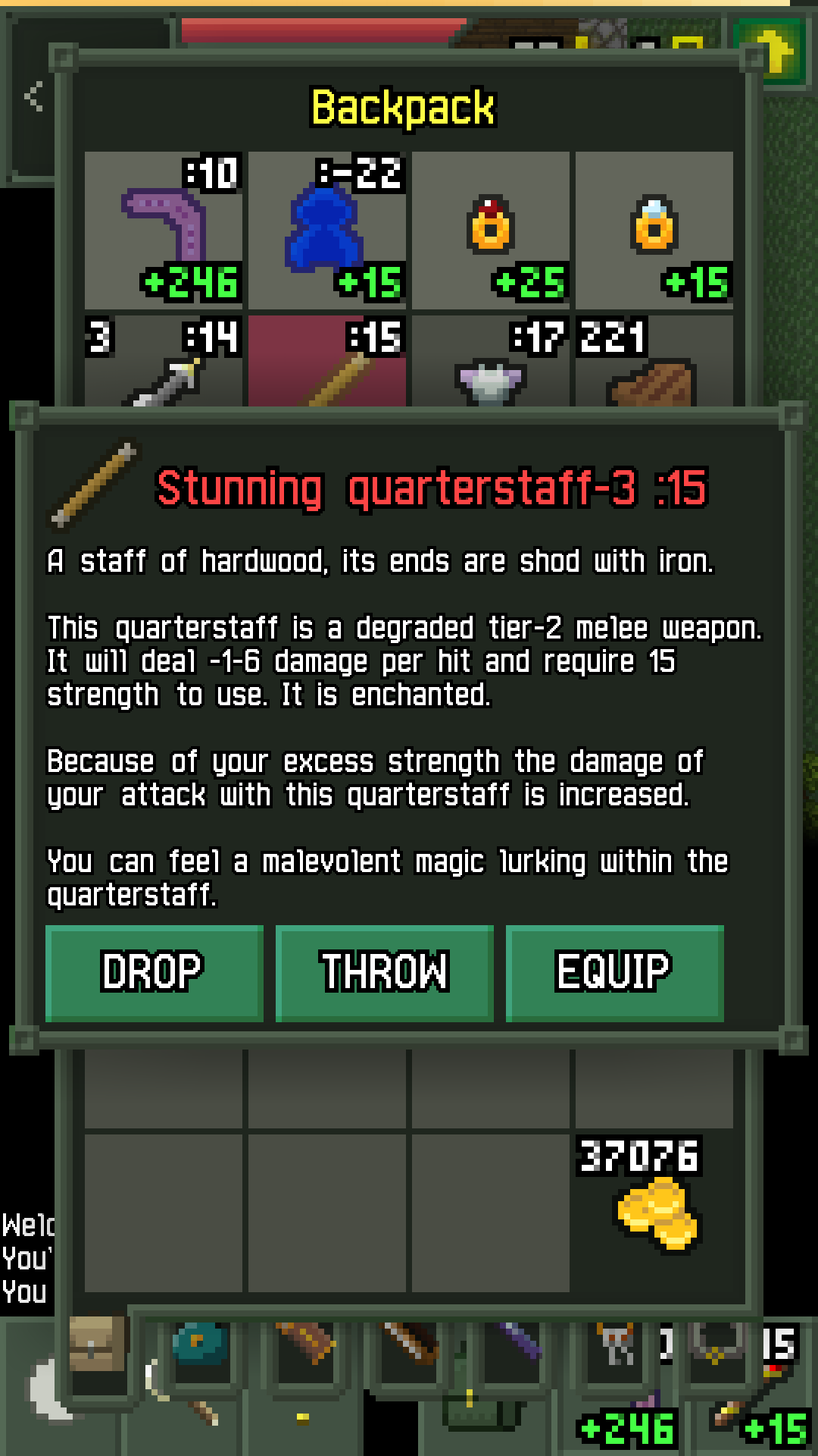 die problematische Waffe:
stunning Quarterstaff -3