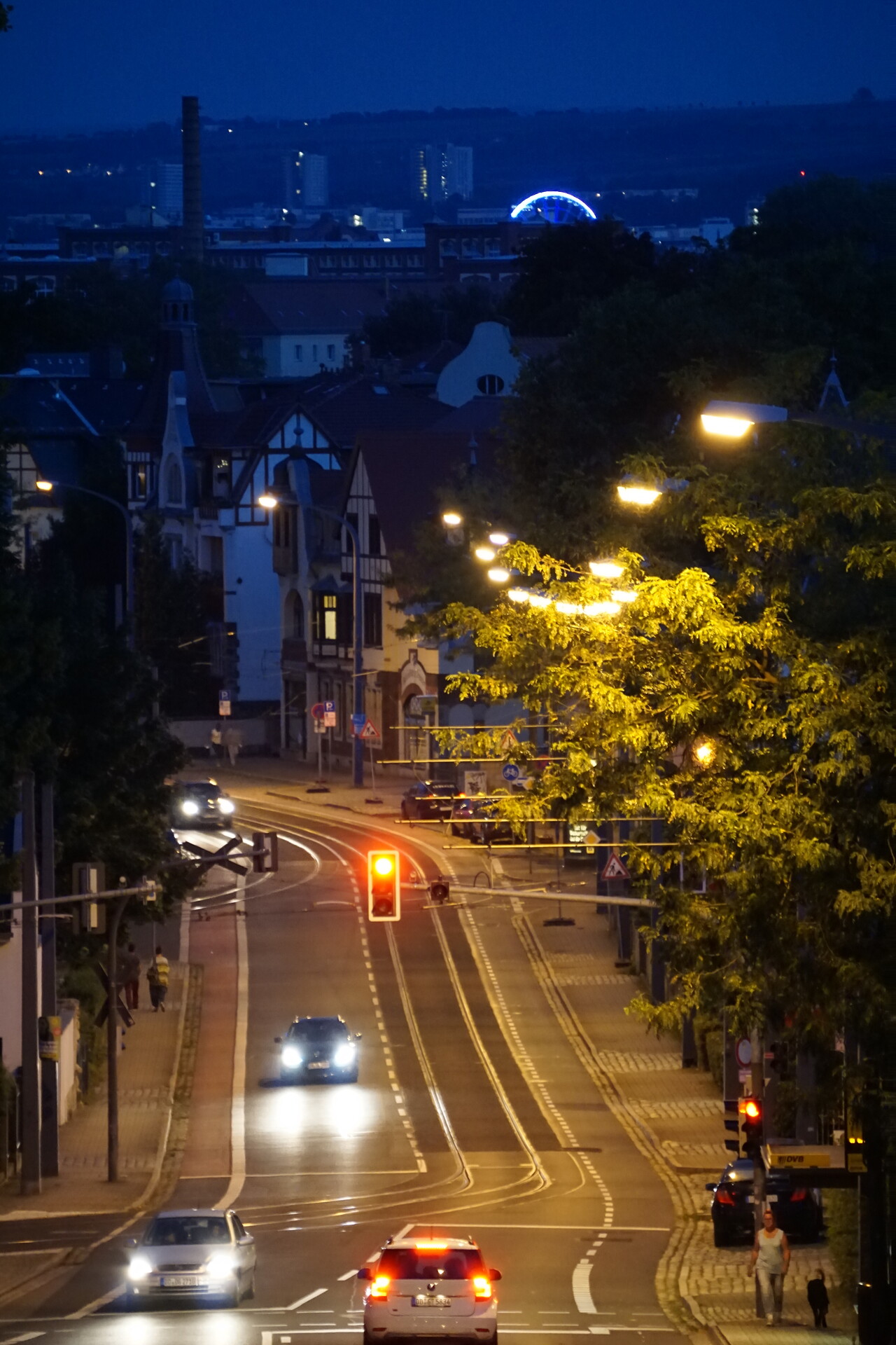 Dresden, Großenhainer Straße bei Nacht 